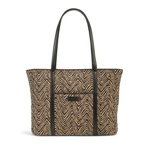 Vera Bradley Trimmed Tote in Zebra with Black